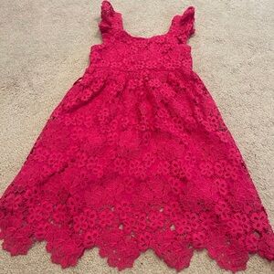 Franki by Fransecas hot pink crochet lace dress sz youth 10